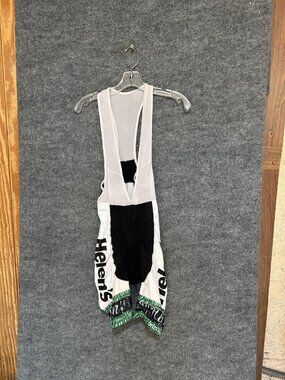 Capo Cycling Bib Shorts Mens Medium Black White Padded Chamois Bike Helen's Trek